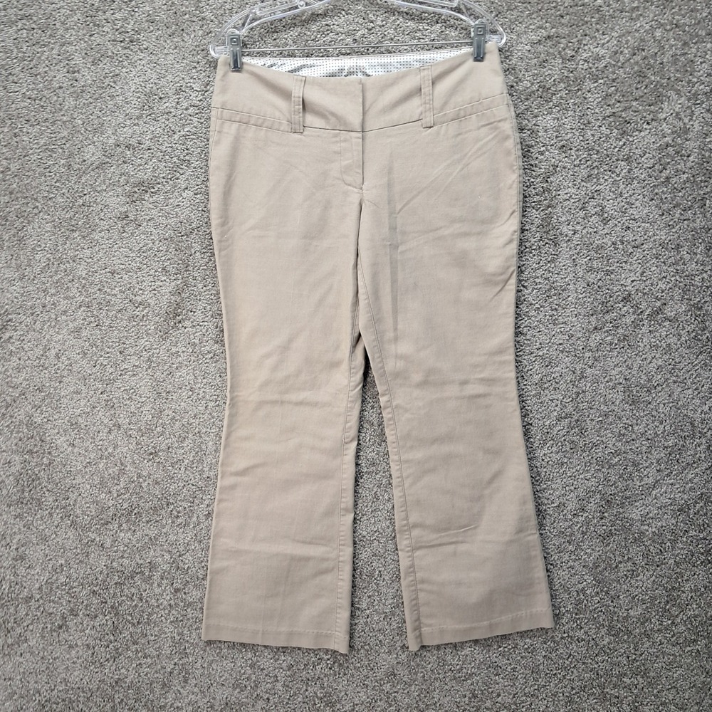 Maurices Womens Khaki Bootcut Dress Pants Tan Cotton Blend Size 5/6 Short